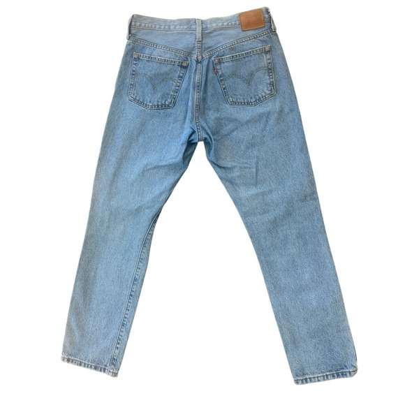 Levi's 501 High Waist Button Fly Distressed Light Wash Skinny Jeans 29x28 Indie - Picture 2 of 11